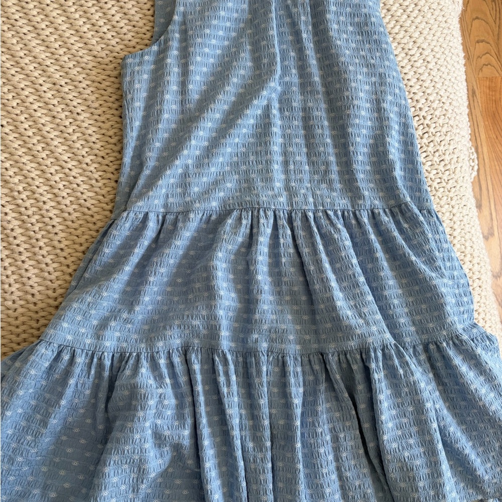 Calvin Klein Light Blue Tiered Sundress